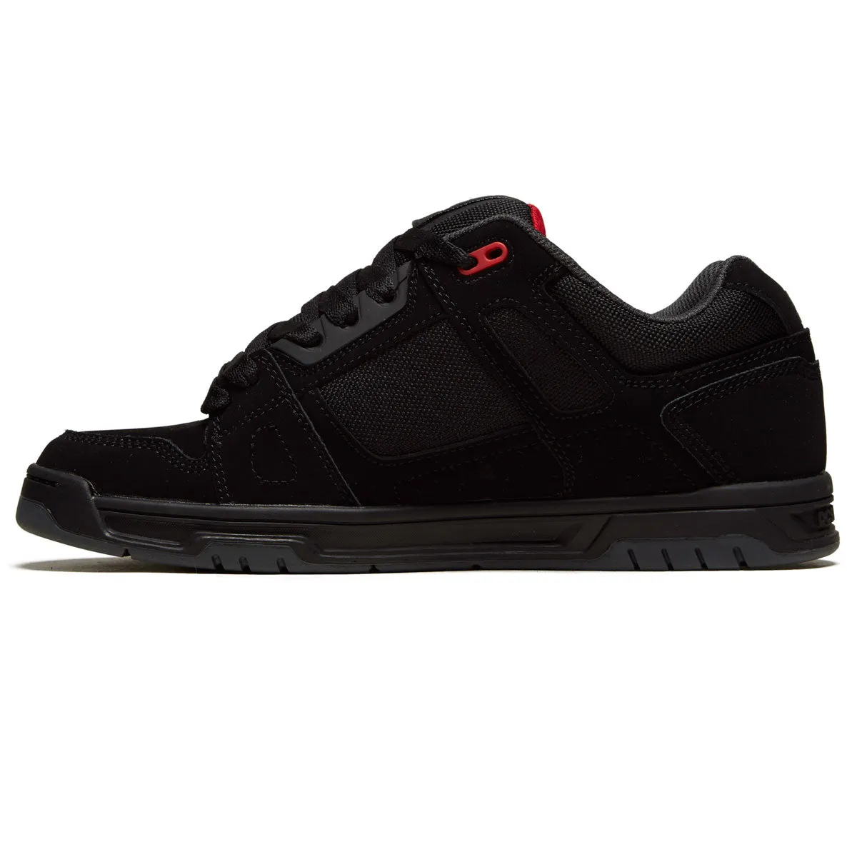DC Stag Shoes - Black/Grey/Red Solid Construction