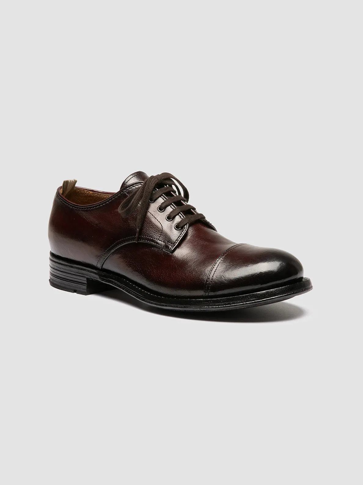 ADMIRAL 008 - Burgundy Leather Derby Shoes Gentle Foot Support Soft Support