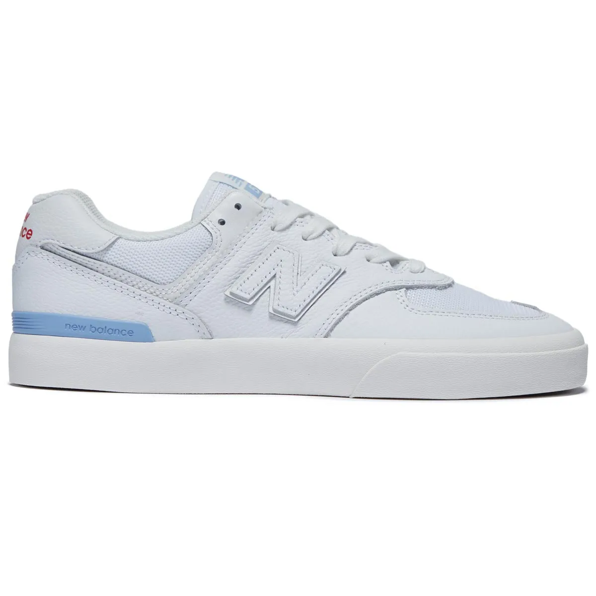 Board Performance New Balance 574 Vulc Shoes - White/Baby Blue