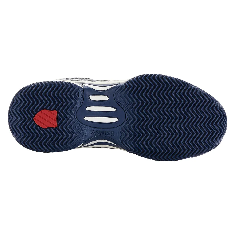 K-Swiss Hypercourt Express 2 HB Tennis Shoes (Boys) - Blanc/Blue Opal/Lollipop Breathable Upper Agility Drill