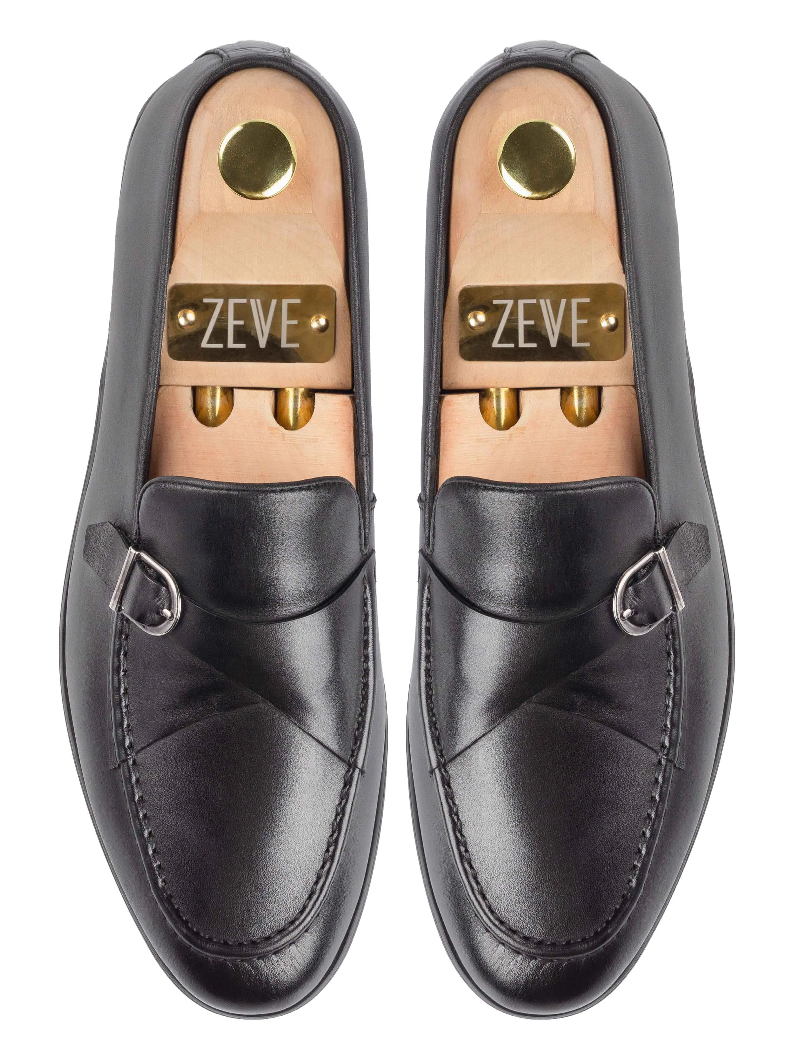 Leo Duo Strap Loafer - Solid Black Quick Pace Street Scene