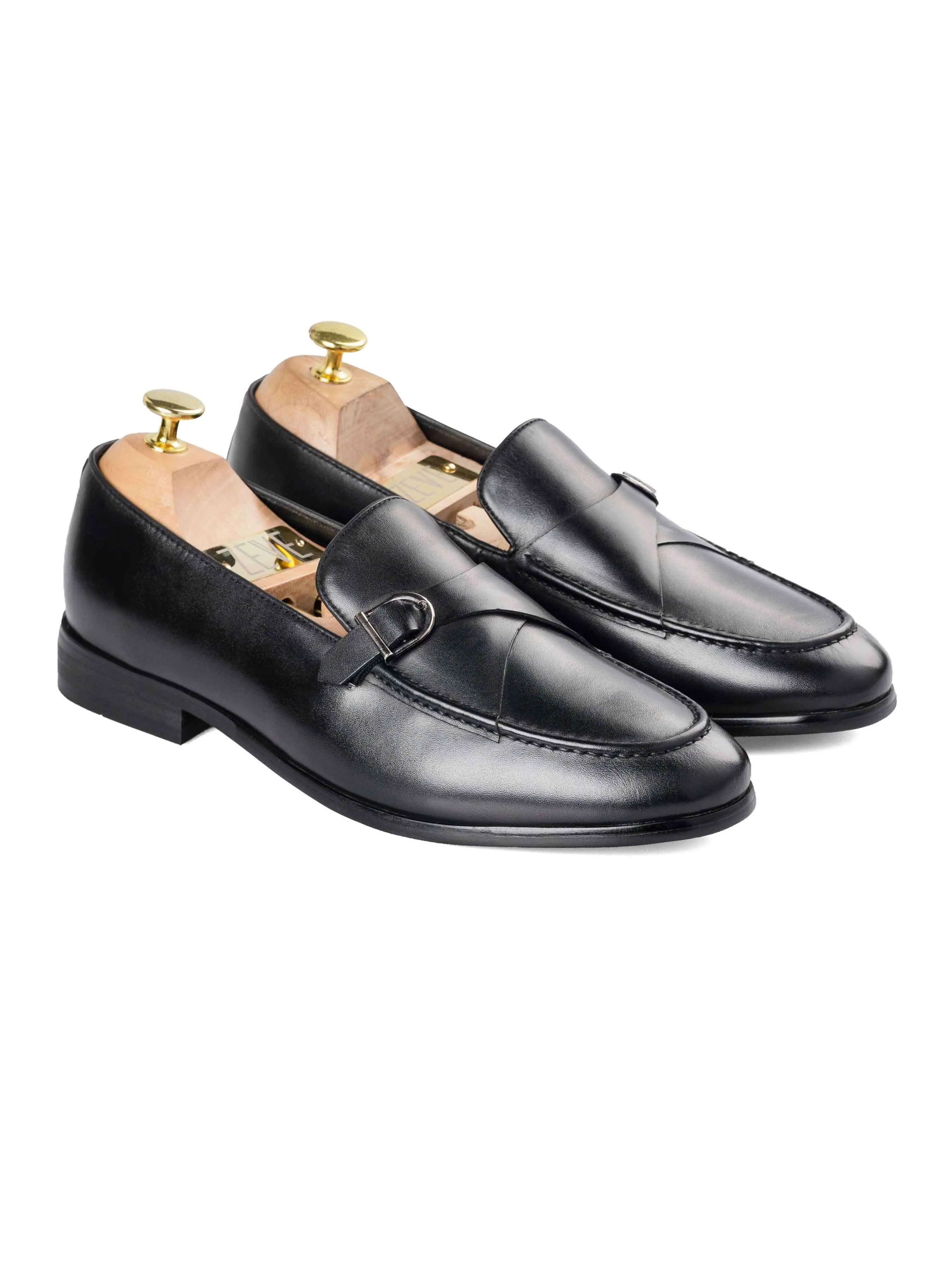 Leo Duo Strap Loafer - Solid Black Grass Lane