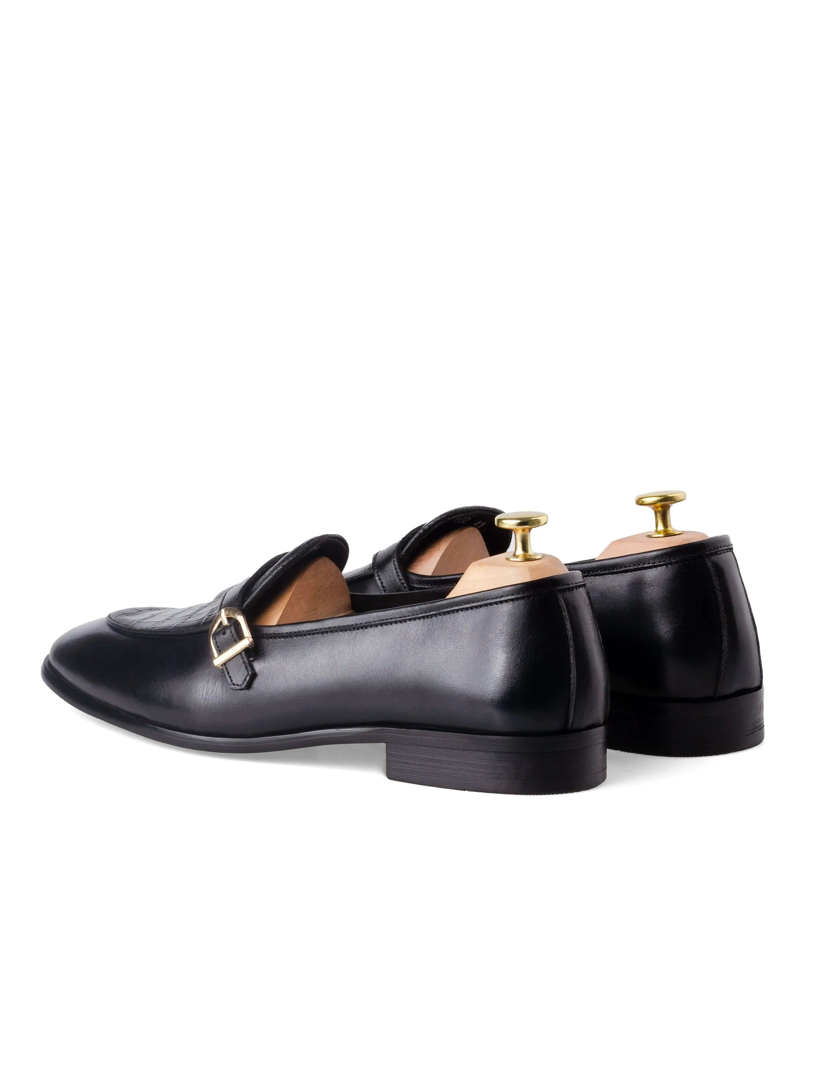 Go Easy Belgian Croco Single Strap - Solid Black