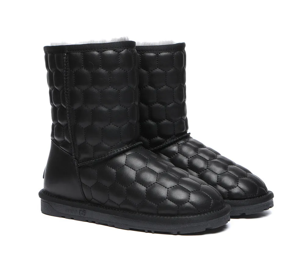 EVERAU? UGG Boots Sheepskin Wool Nappa Leather Short Howey Winter Journey Footwear Storm Ready Gear