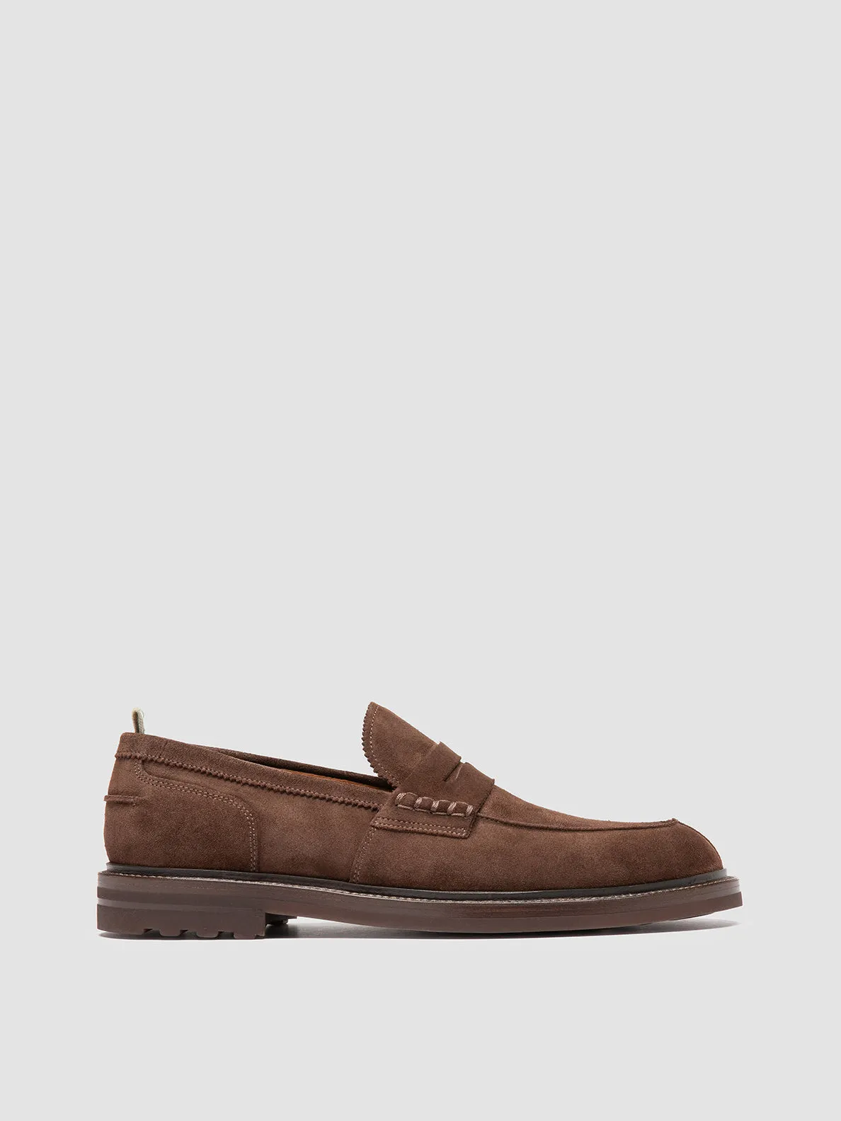 SAX FLEXI 001 - Brown Suede Penny Loafers Casual Walking Comfort Quick Wear