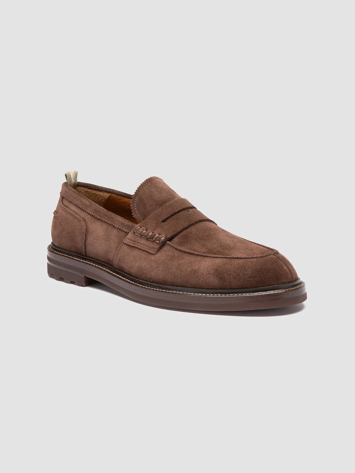 Sole Clear Waxed Finish SAX FLEXI 001 - Brown Suede Penny Loafers