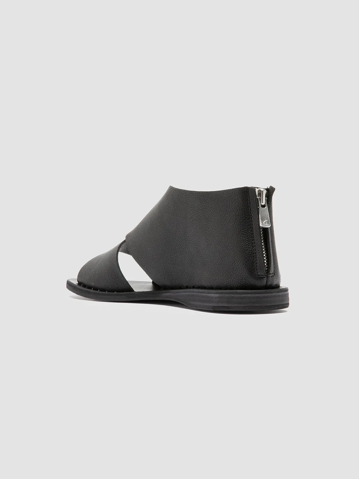 ITACA 046 - Black Leather Peep Toe Shoes Slip On Style Anti Slip