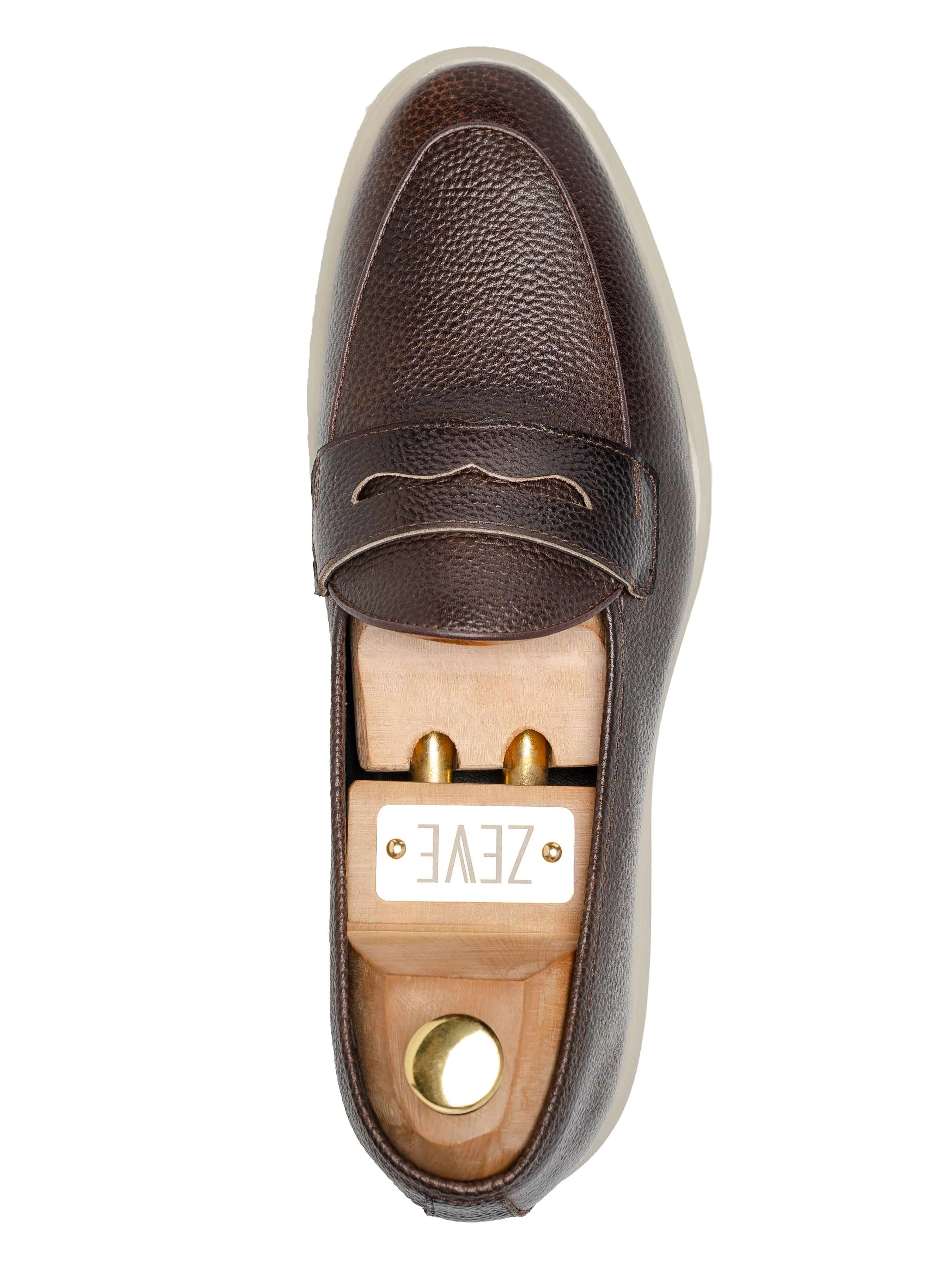 Pietro Belgian Loafer - Coffee Pebble Grain Leather (Soflex Sole) Step Clear
