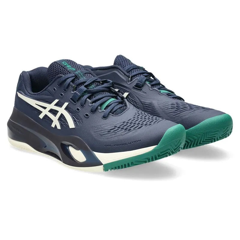 Asics Men's Gel Resolution X Clay Midnight Cream Comfort Grip High Arch