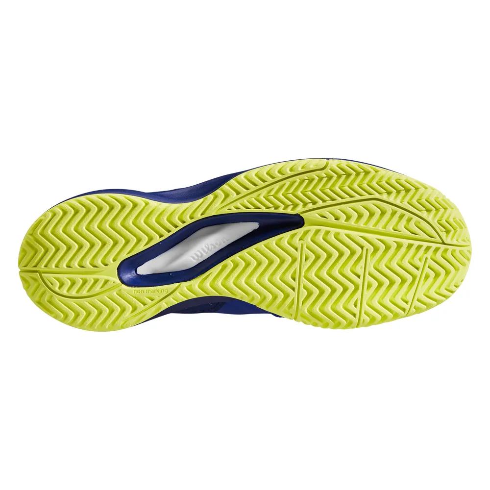 Wilson Rush Pro Ace Junior Tennis Shoes All Court - Bluing/Blue Print/Safety Yellow Cushion Base Urban Casual
