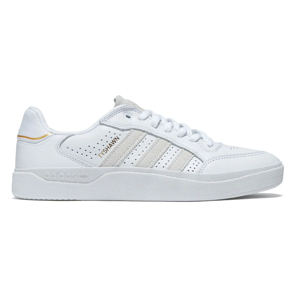 Adidas Tyshawn Low Shoes - Ftwr White/Ftwr White/Gold Metallic Skater Ready