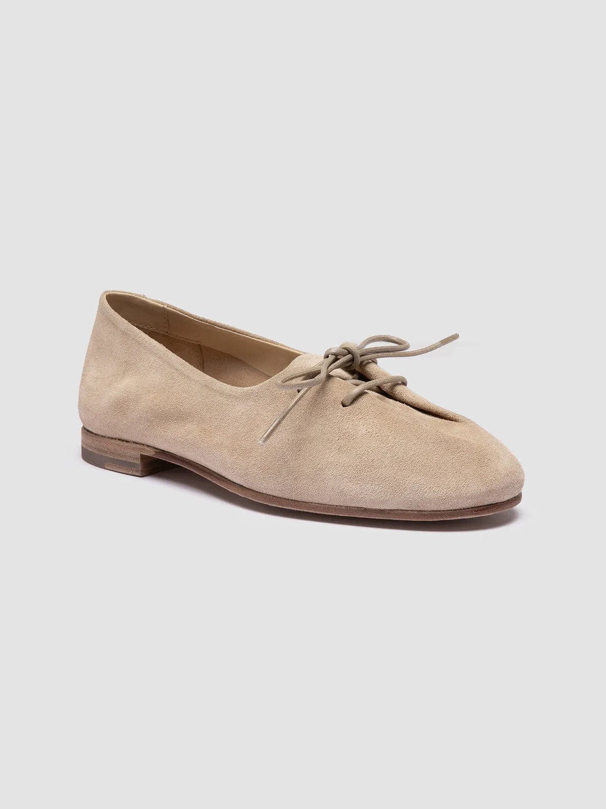 Desert Cool Narrow Fit OLIVER 102 - Beige Suede Ballerina Shoes