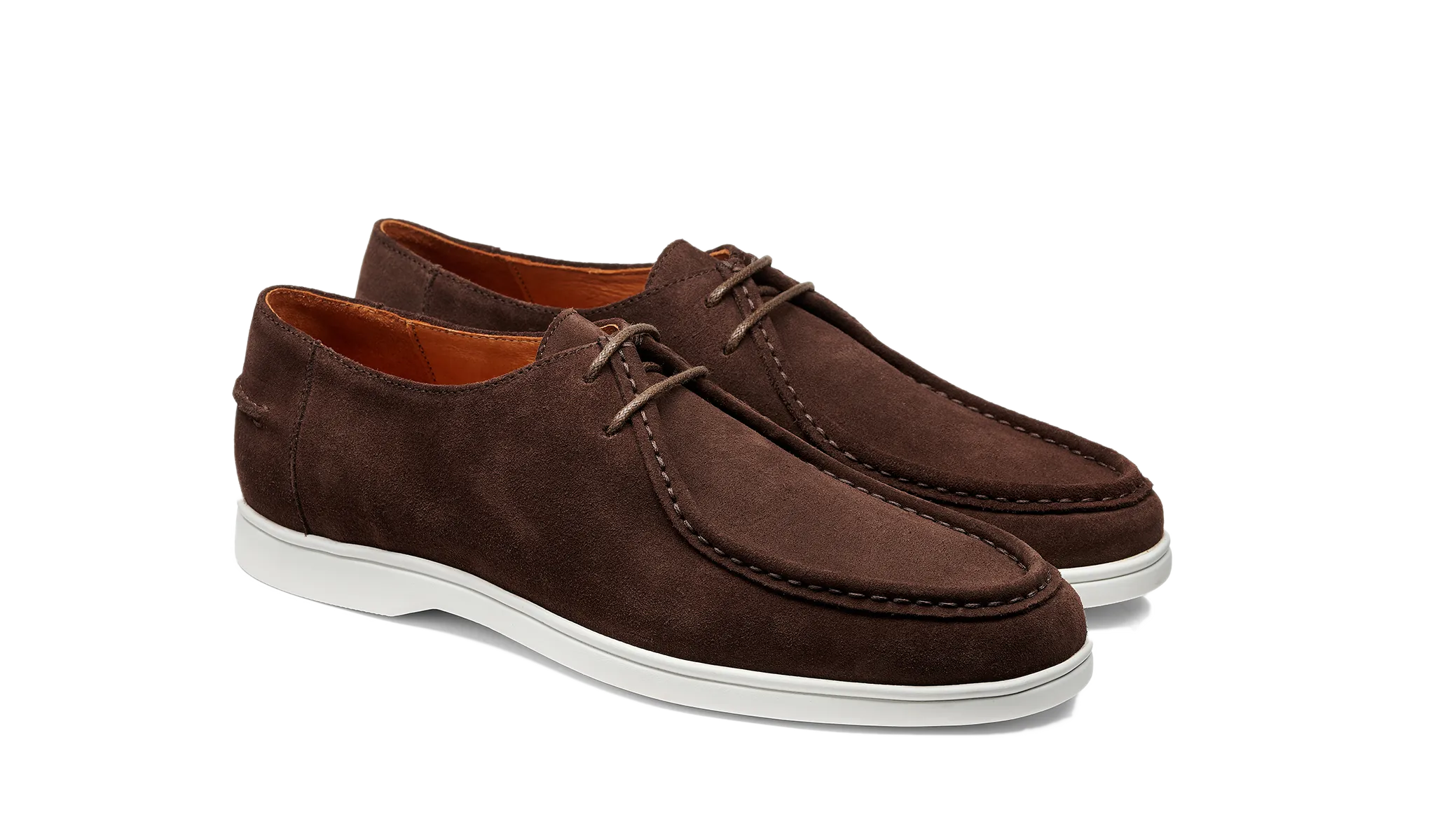 Stylish Comfort Silent Step Vigo - Coffee Suede White Sole