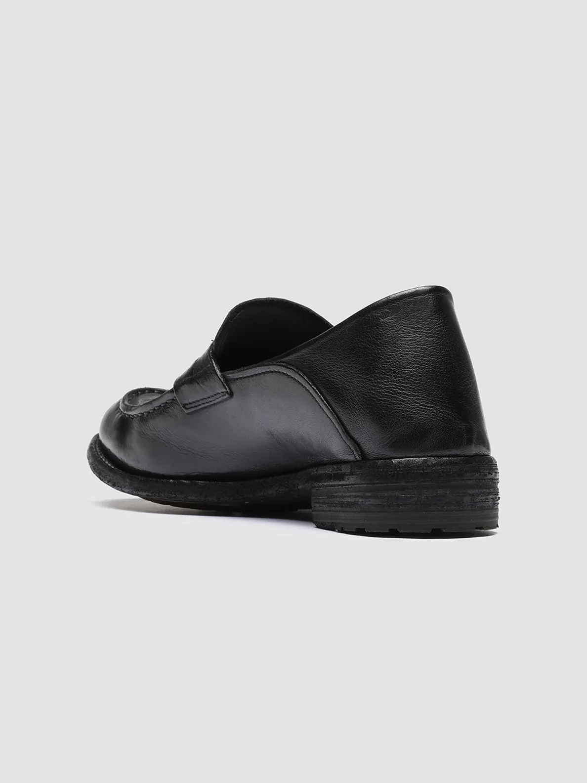 LEXIKON 140 - Black Leather Penny Loafers Durable Build Garden Walk