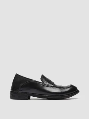 Rubber Outsole Forest Mood LEXIKON 140 - Black Leather Penny Loafers