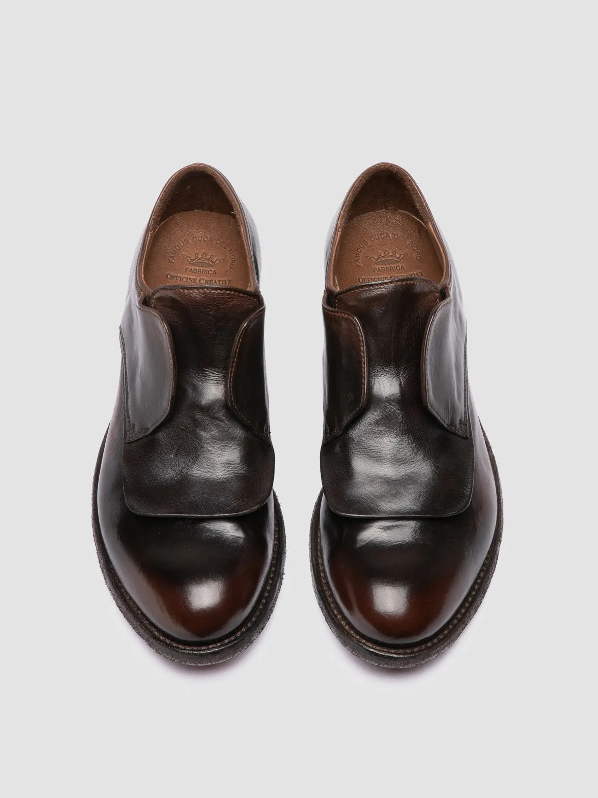 Stone Gray Icon Walk LEXIKON 159 - Brown Leather Derby Shoes