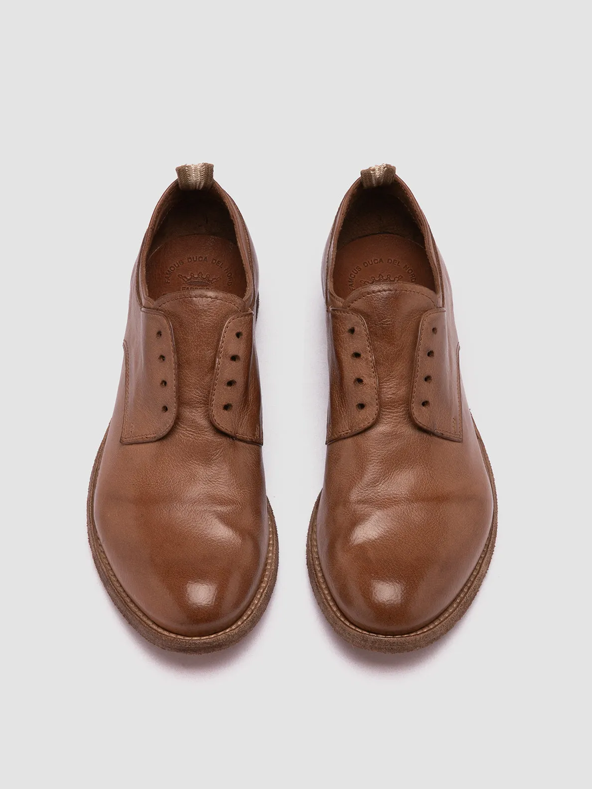 LEXIKON 501 - Brown Leather Derby Shoes World Walk Step Light
