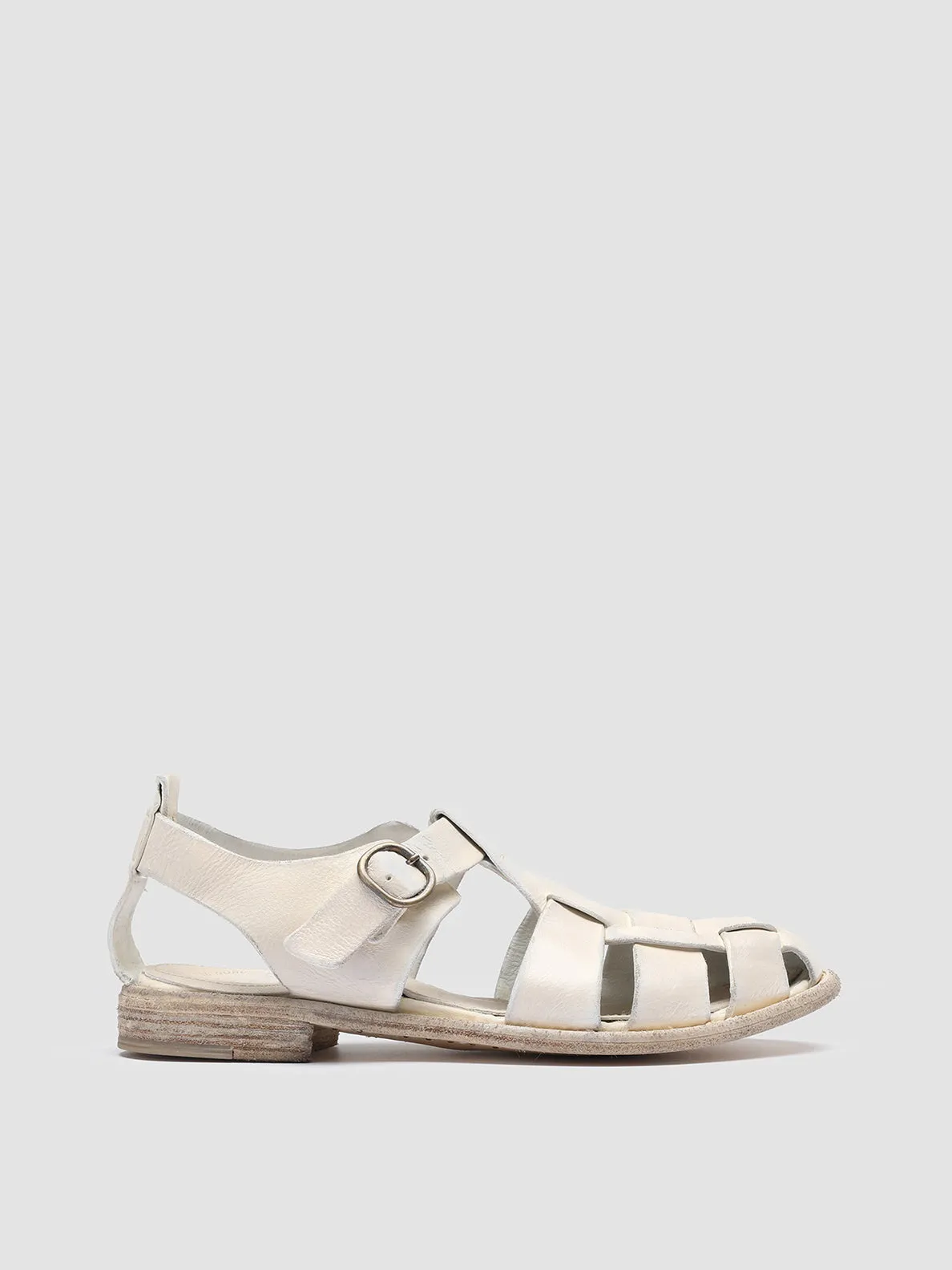 LEXIKON 536 - White Leather Sandals Digital Run Comfort Run