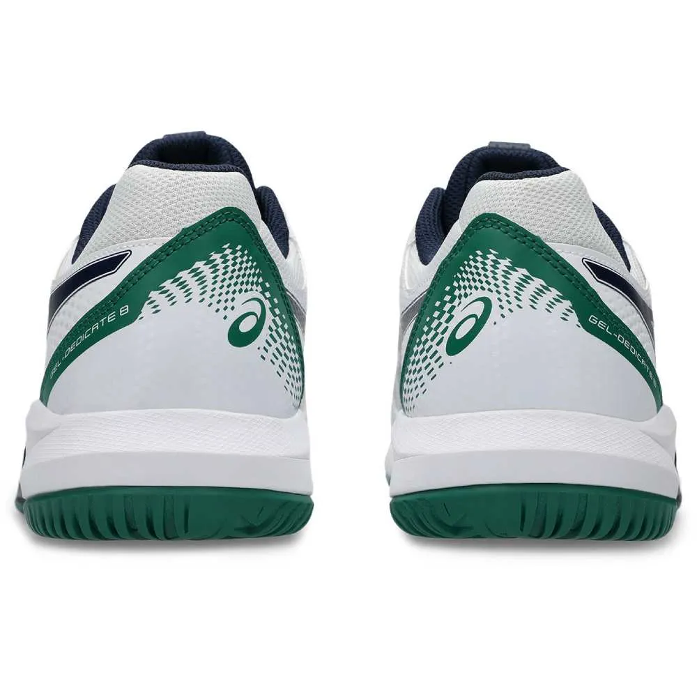 Long Walk Athletic Design Asics Gel Dedicate 8 Men's Tennis Shoe (White/Midnight)