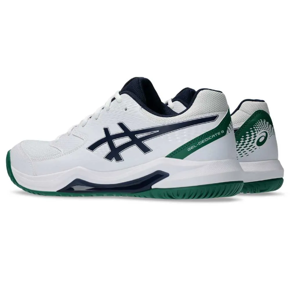 Versatile Design Asics Gel Dedicate 8 Men's Tennis Shoe (White/Midnight)