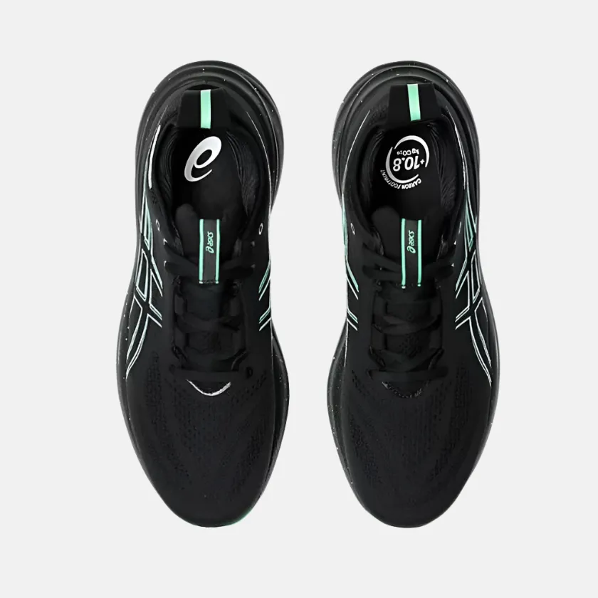 Asics Gel-Nimbus 26 Men's Running Shoes -Black/Soothing Sea running in wet conditions shoes foot - stability running shoes