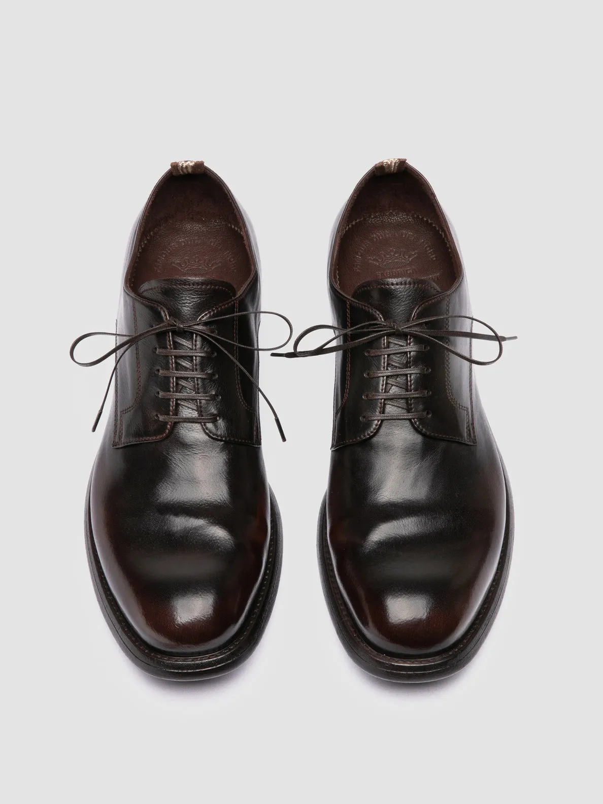CHRONICLE 001 - Brown Leather Derby Shoes Clean Walk
