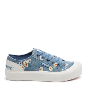 Fashionable Everyday Ease Jazzin Plus Blue Floral Sneaker
