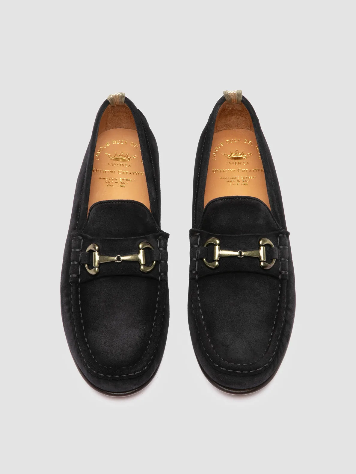 BALFRON 003 - Blue Suede Penny Loafer Walk Neat