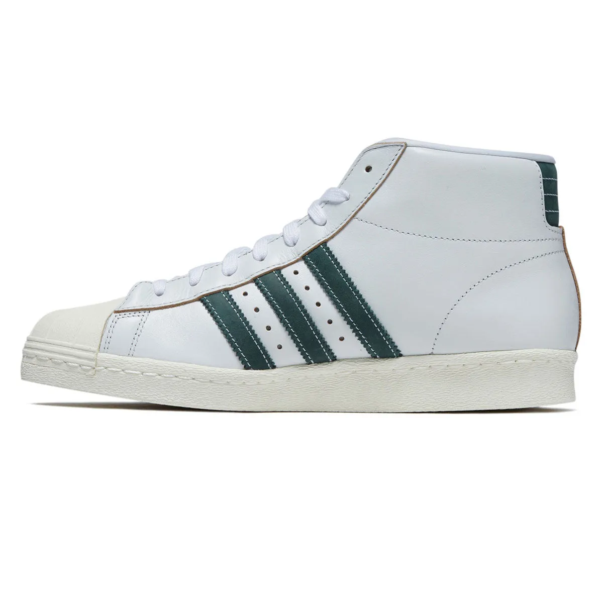 Adidas Pro Model 80 ADV Shoes - Crystal White/Core Green/Off White Lightweight Walk Firm ride