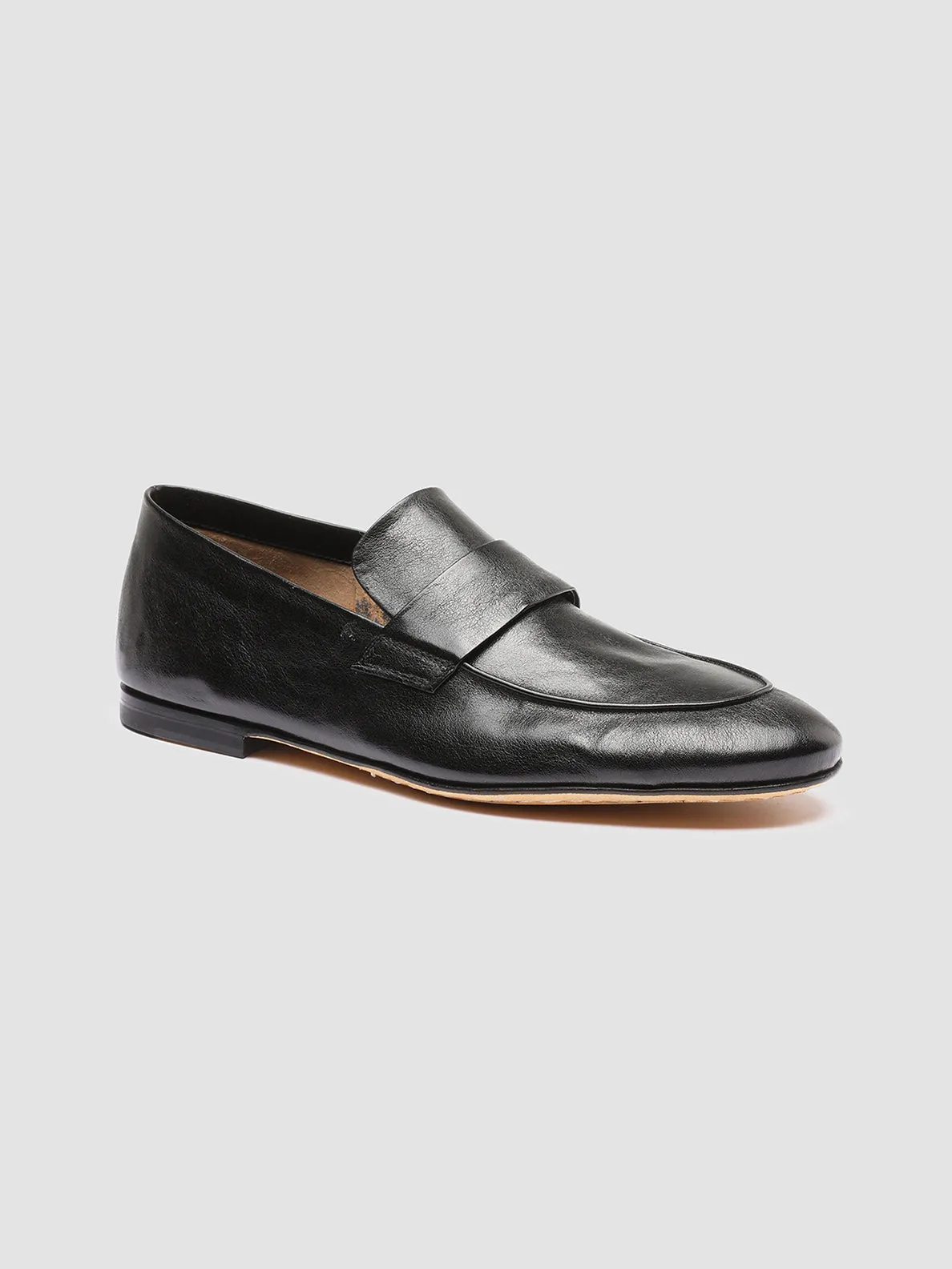 AIRTO 001 - Black Leather Penny Loafers Long Lasting