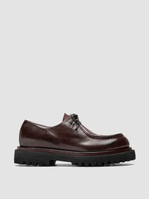 WISAL DD 125 - Burgundy Leather Derby Shoes Office Walk