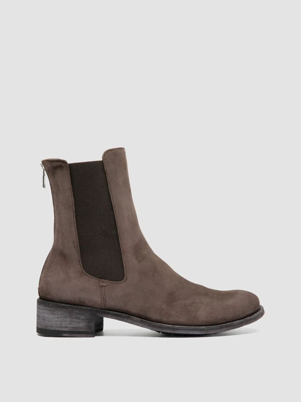 LISON 017 - Brown Suede Chelsea Boots Hot Day