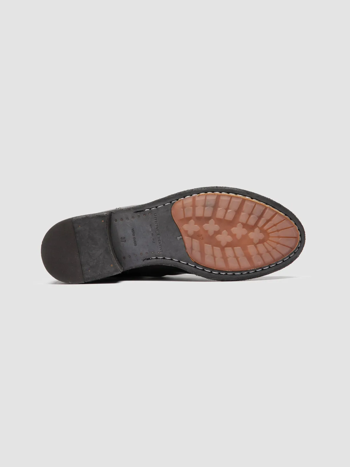 LISON 017 - Grey Leather Chelsea Boots Elastic laces Step Light