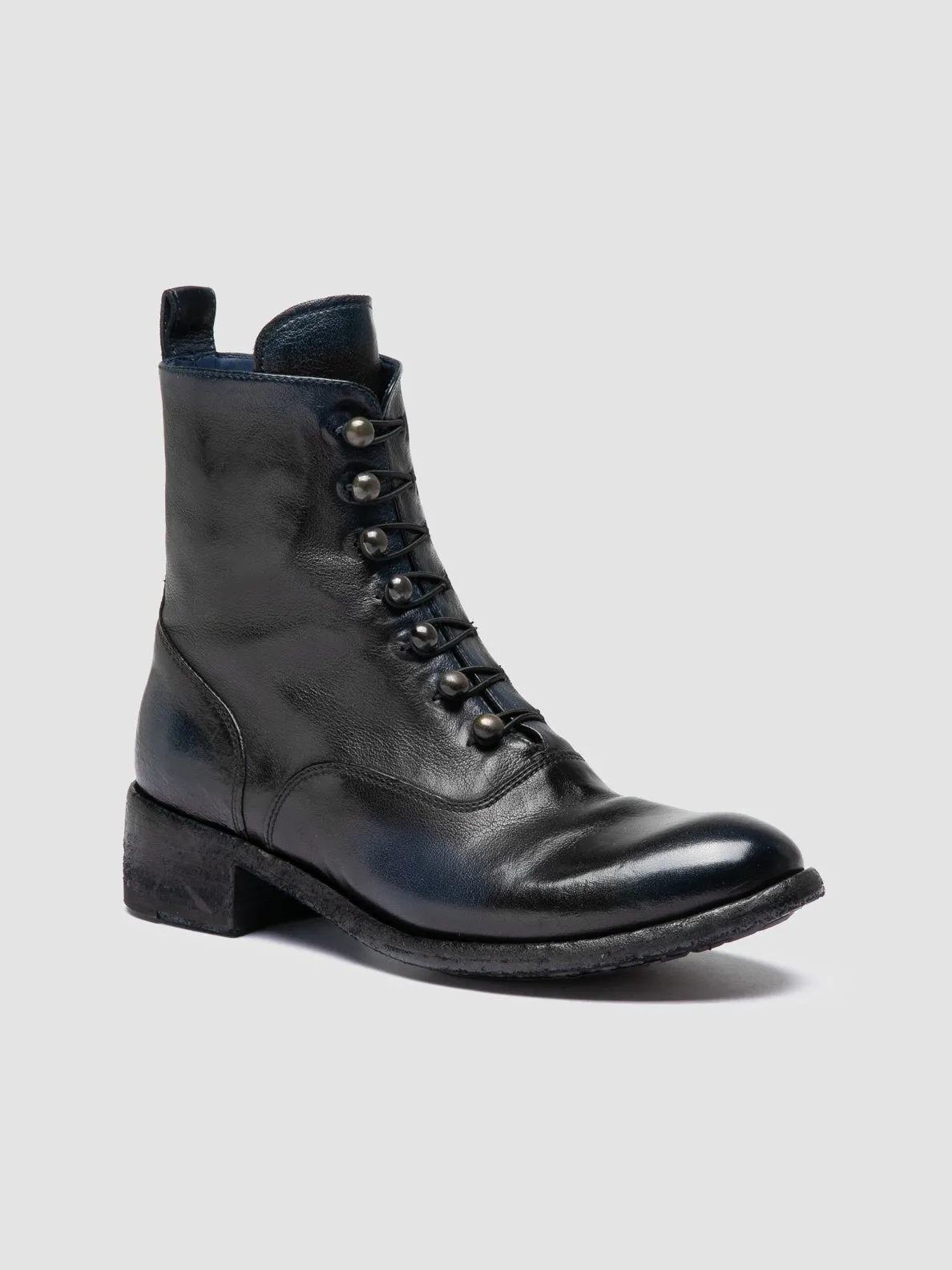 water proof Comfortable Design LISON 036 - Black Leather Zipped Boots