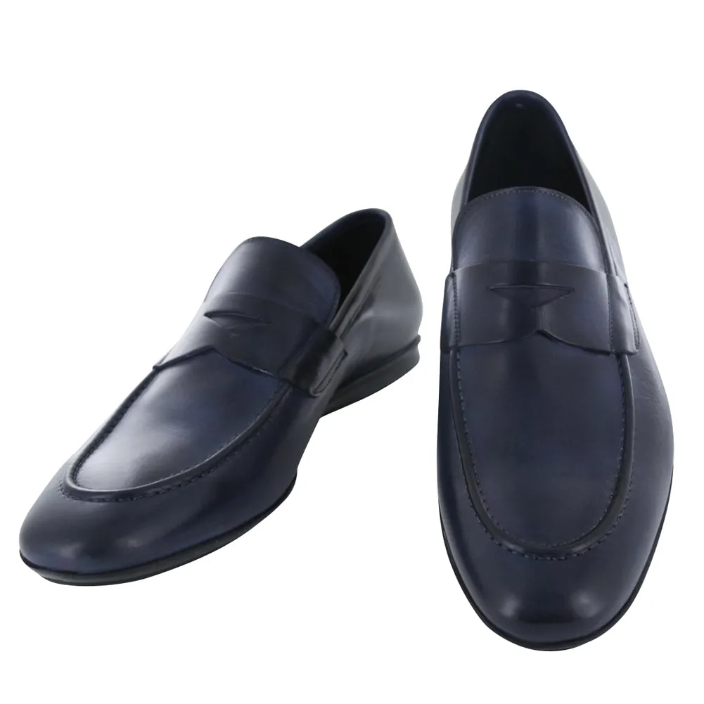 Fair Lane Versatile Footwear Fiori Di Lusso Navy Blue Penny Loafers