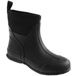 Winter Protection Gear Ladies Shiny Solid Short Rain Boot with Neoprene Rubber