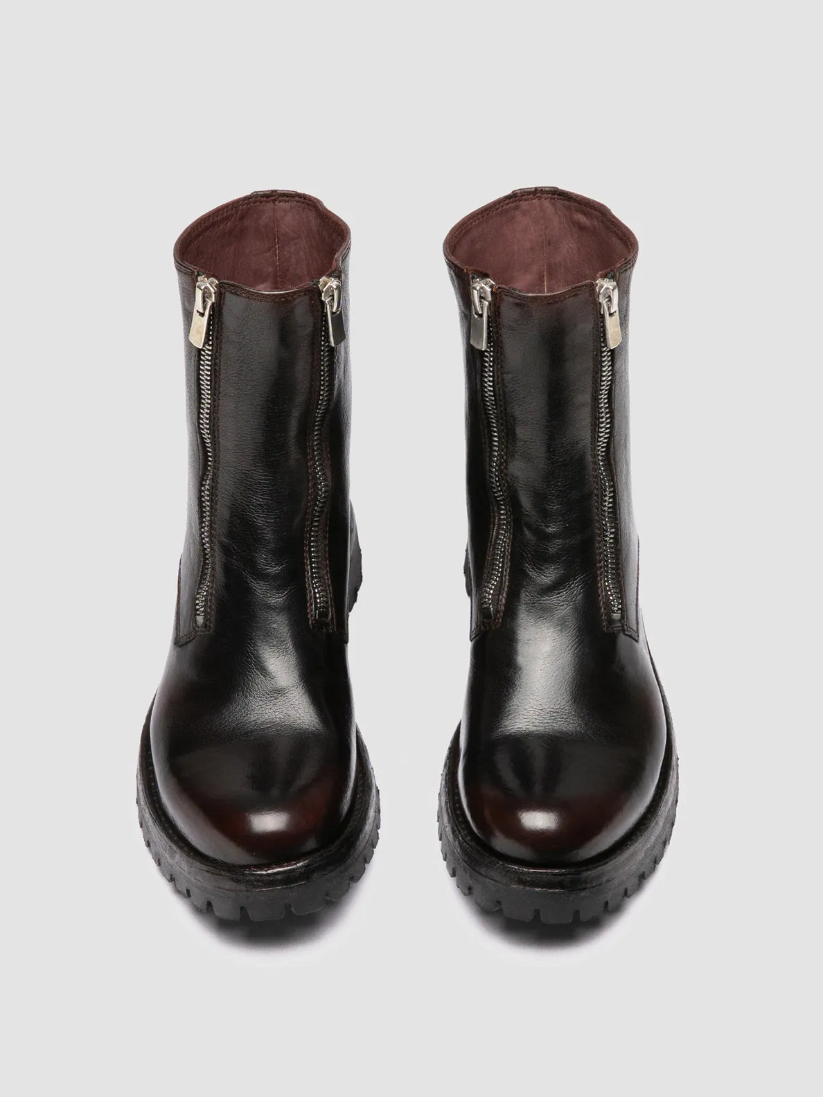Rapid Motion Bold Neon LORAINE 026 - Brown Leather Zipped Boots