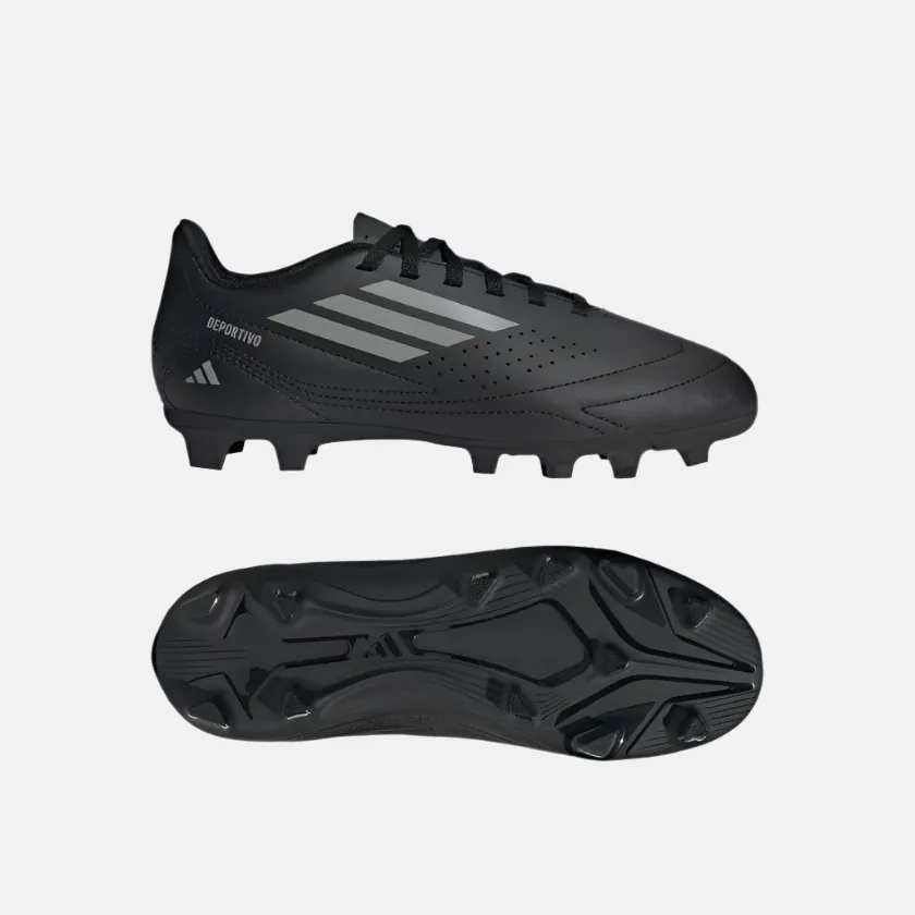 Adidas Deportivo III Flexible Kids Boys Football Ground Shoes -Core Black/Grey Three/Core Black Power Zone Seamless Feel