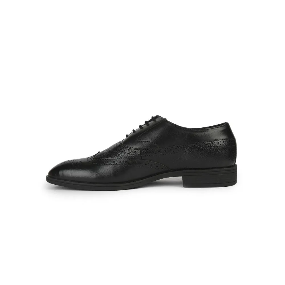 Healers Formal Black Lacing Brogue Shoes For Men AV-20 By Liberty Weekend Walk