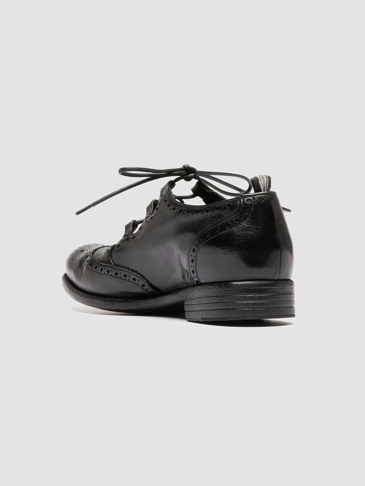 CALIXTE 079 - Black Leather Oxford Shoes Retro Mood