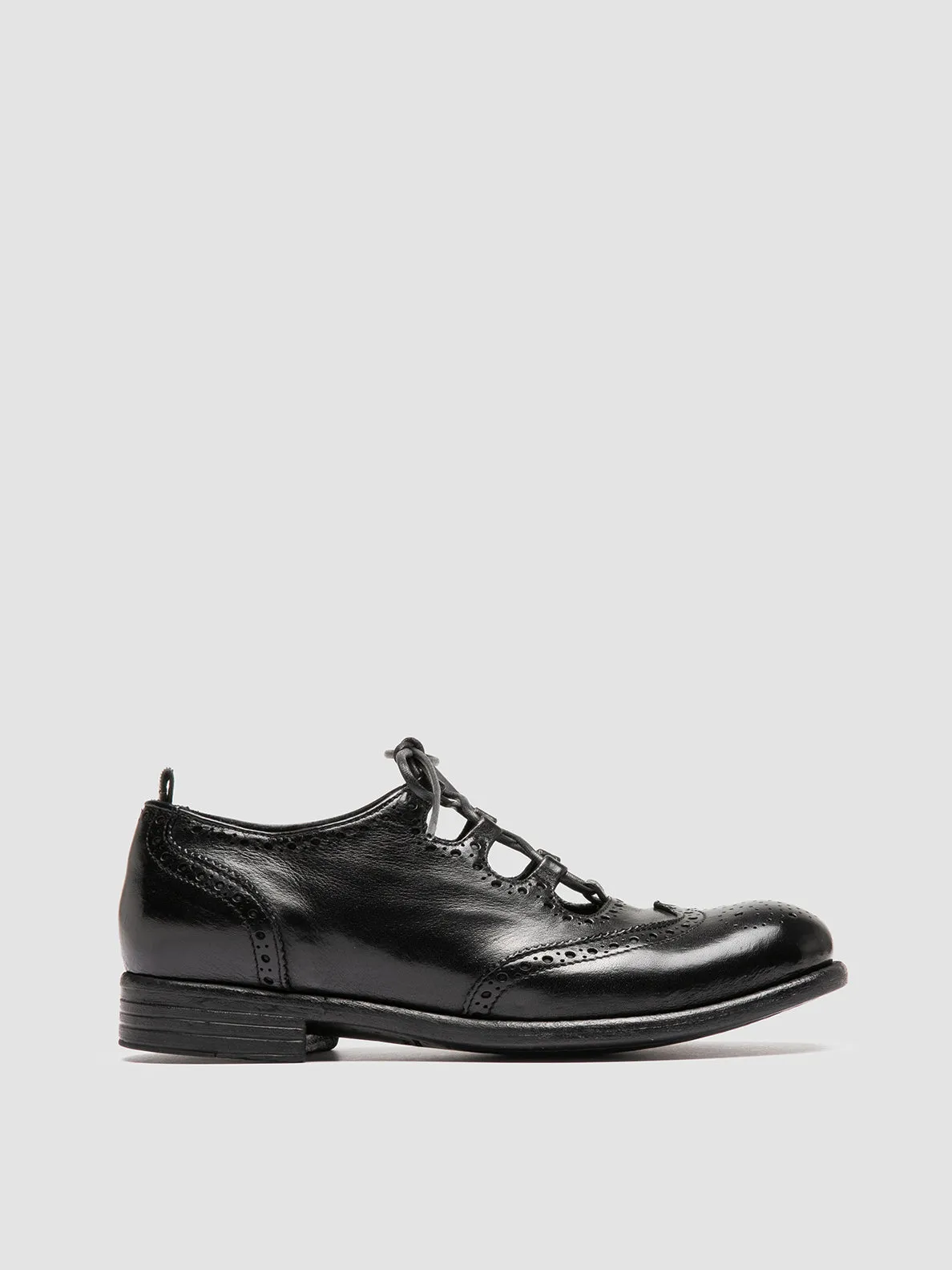 CALIXTE 079 - Black Leather Oxford Shoes Durable Quick Flex
