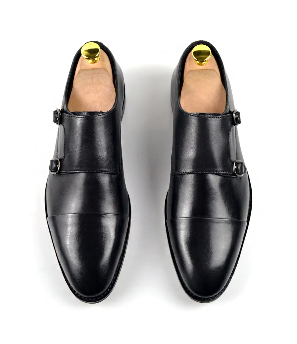 Double Monk Straps Cap toe - Black First Look