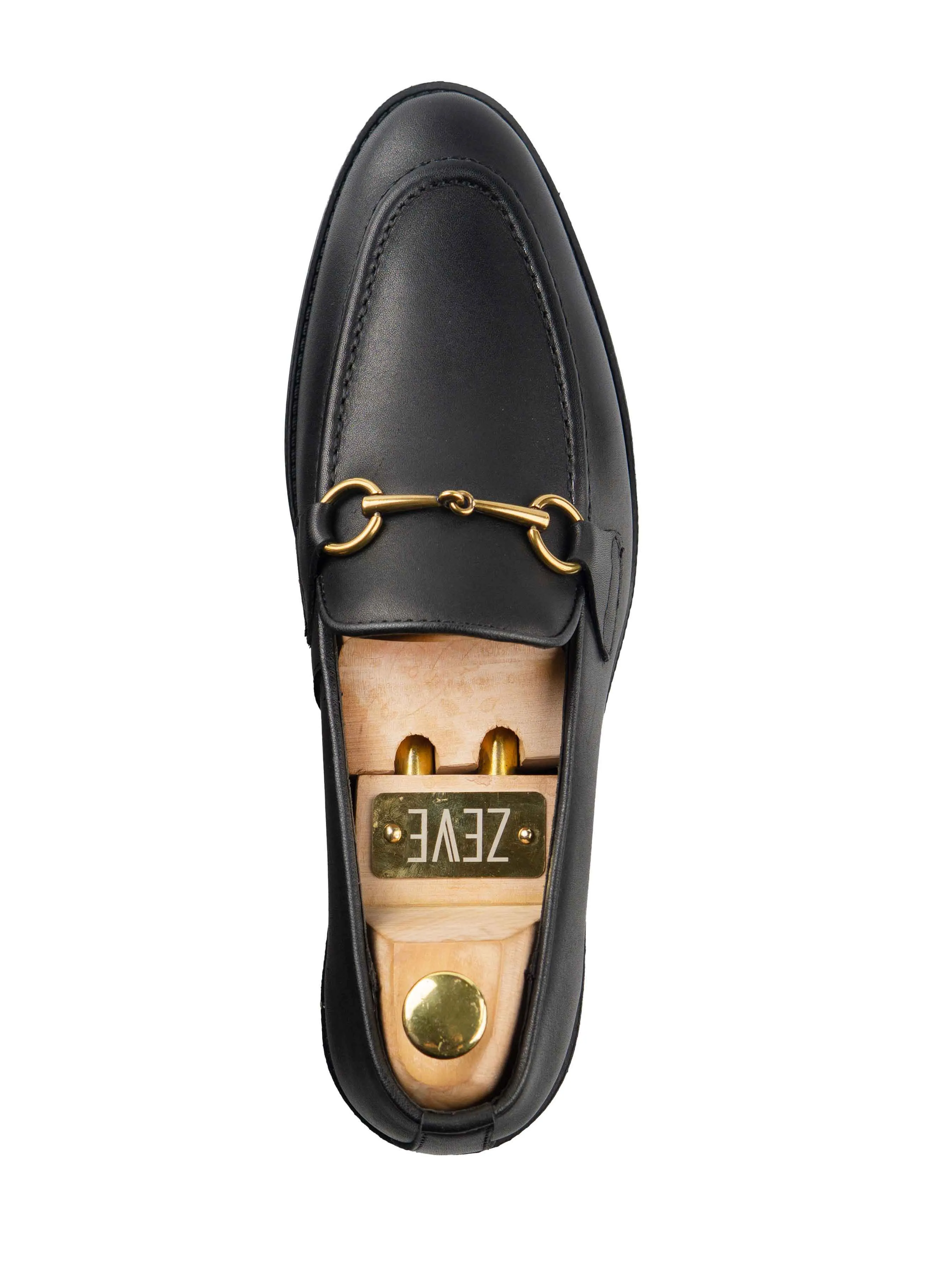 Long-lasting Power Steps Horsebit Buckle Loafer - Solid Black Leather (Flexi-Sole)