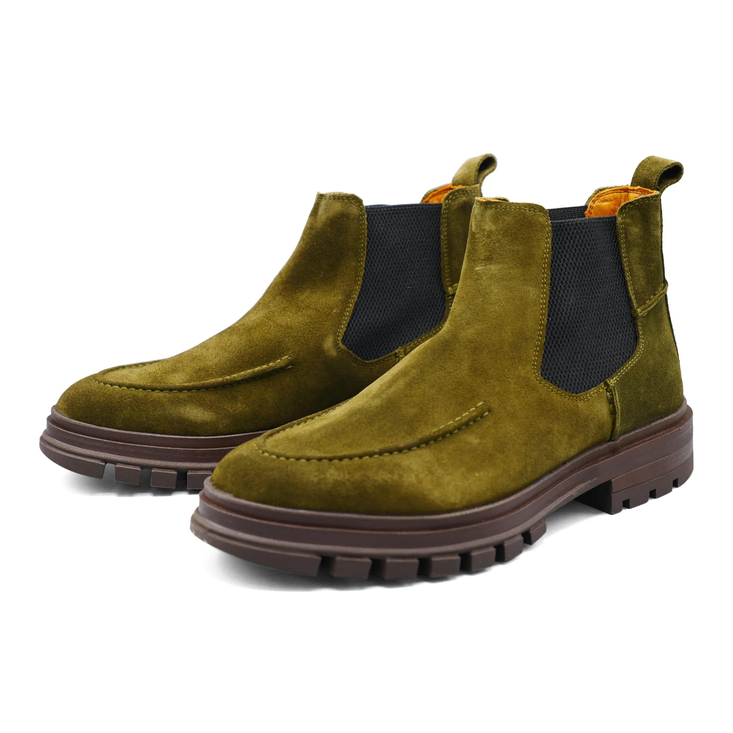 6658 - Military Green Suede Chelsea Boot Urban Boots Versatile Boots