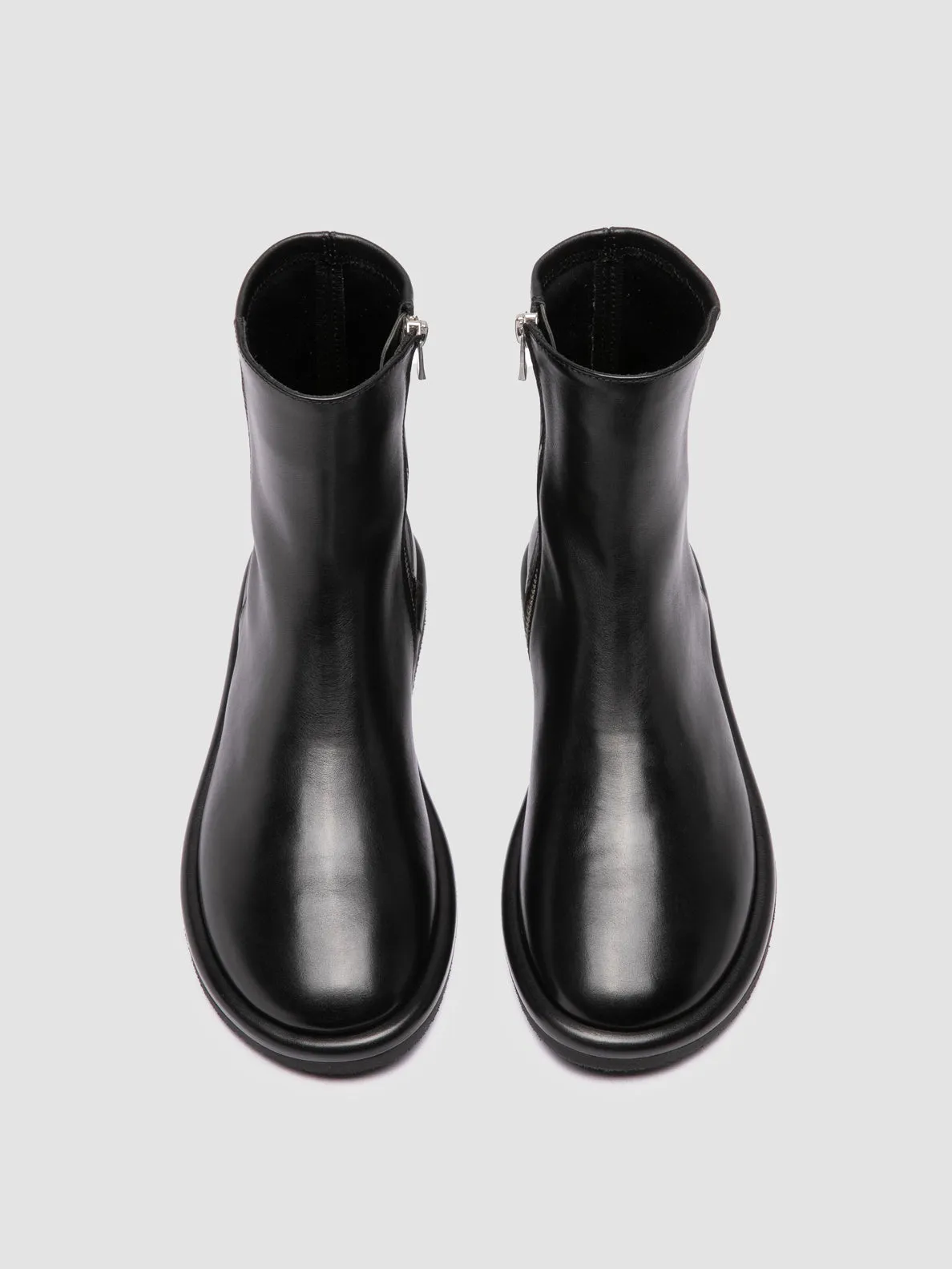 Bright Neon Urban Sleek MARJORY 106 - Black Leather Zipped Boots