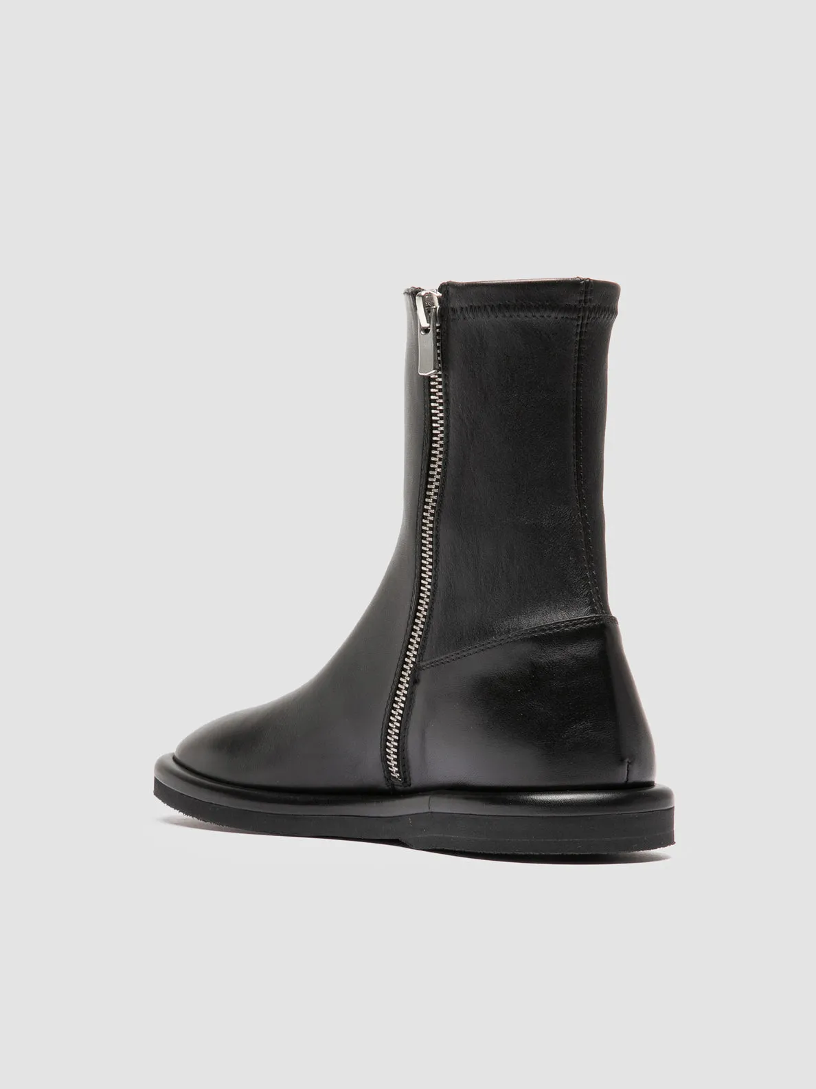 MARJORY 106 - Black Leather Zipped Boots Style Base