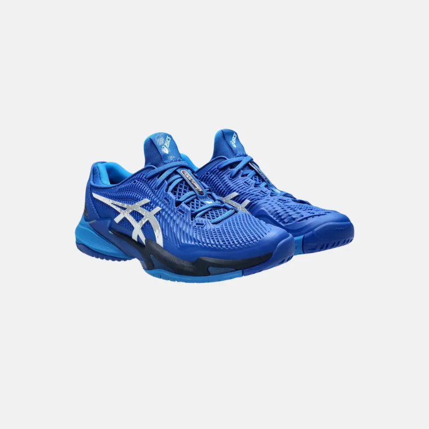 Lightweight Sole ASICS COURT FF? 3 NOVAK Men's Tennis Shoes - Tuna Blue/Pure Silver