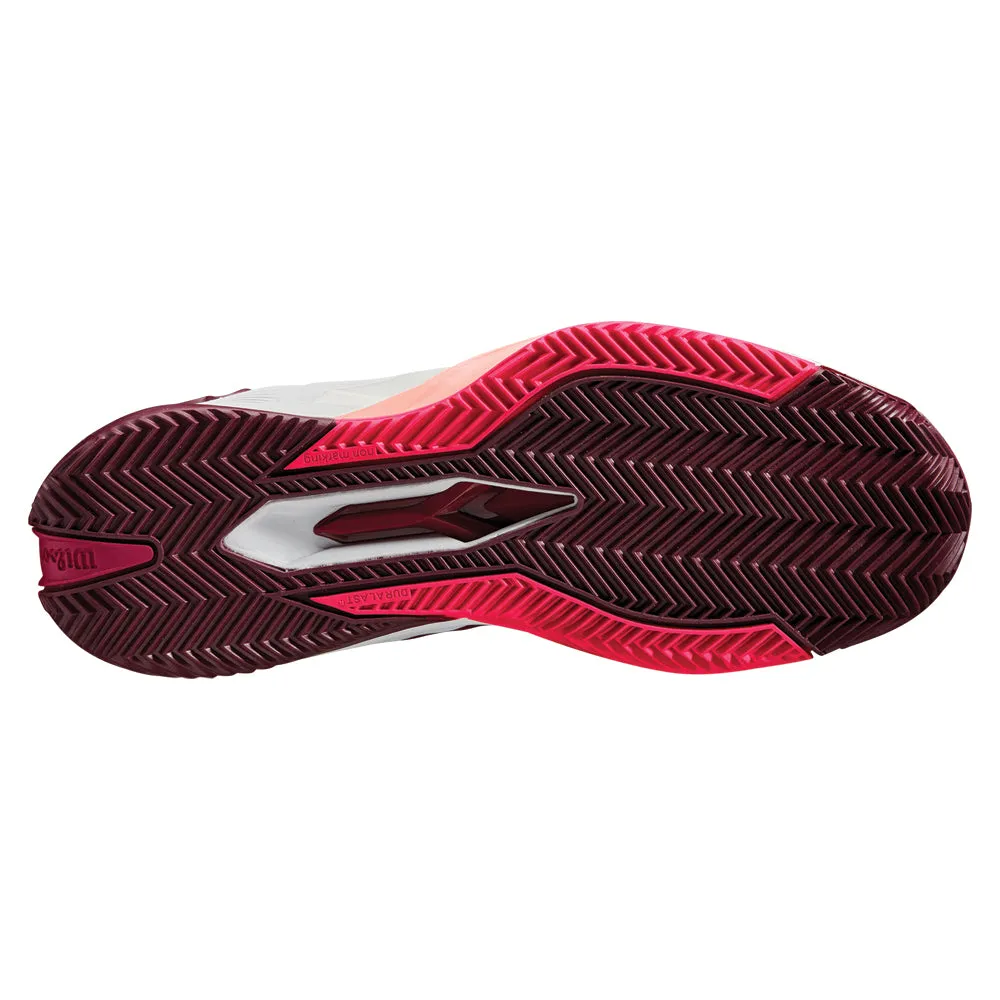 fitness gear Wilson Rush Pro 4.0 Clay Court Tennis Shoes (Ladies) - Beet Red/White/Tropical Peach
