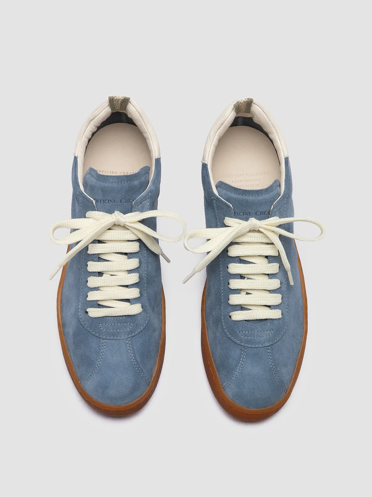 Beach Vibe DESTINY 101 - Blue Leather and Suede Sneakers
