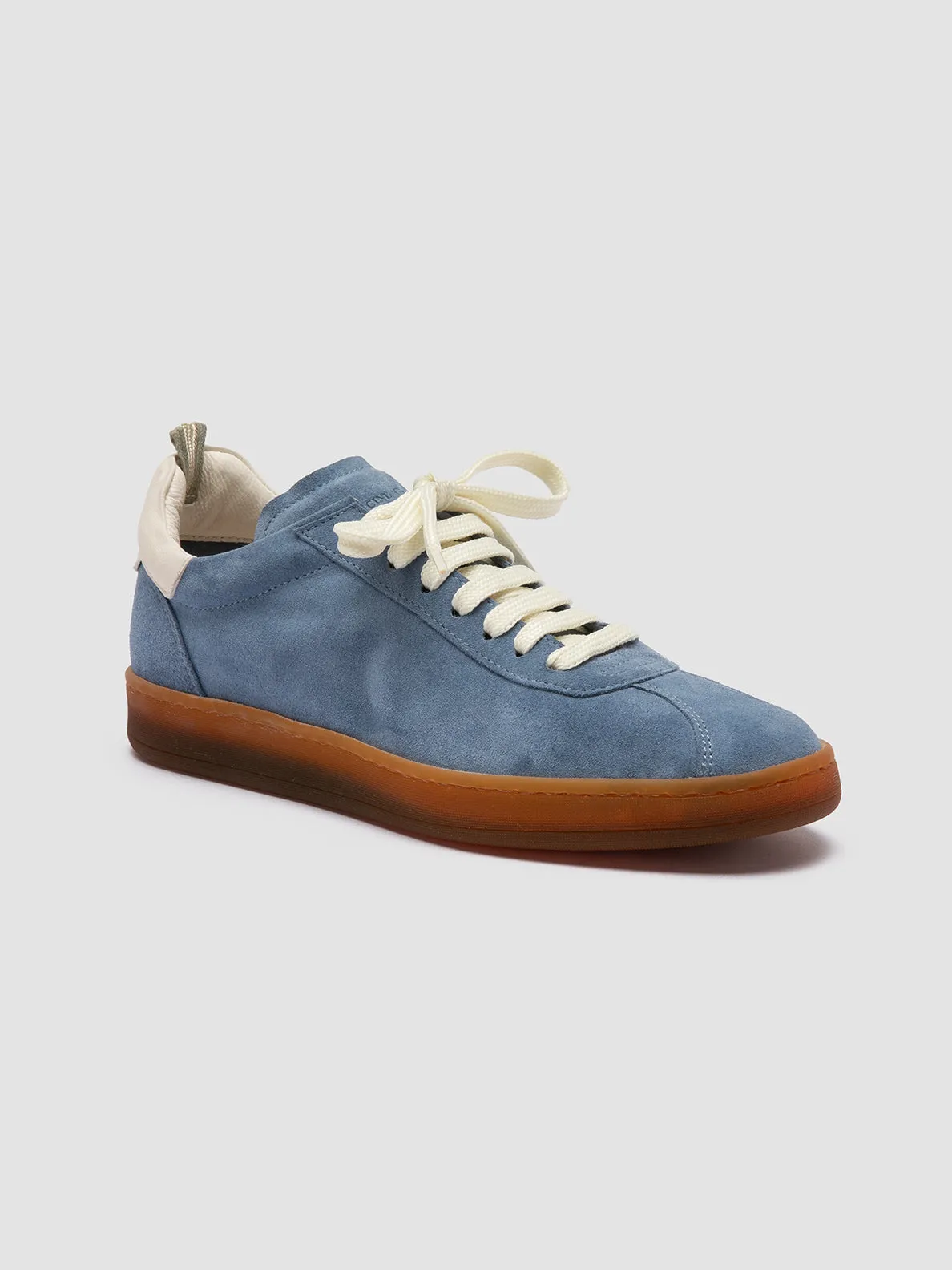 Runway Glow DESTINY 101 - Blue Leather and Suede Sneakers